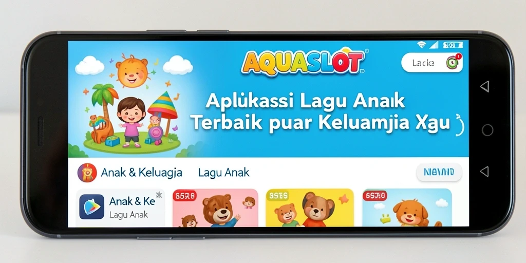Antarmuka AQUASLOT yang ramah anak dengan berbagai lagu ceria.