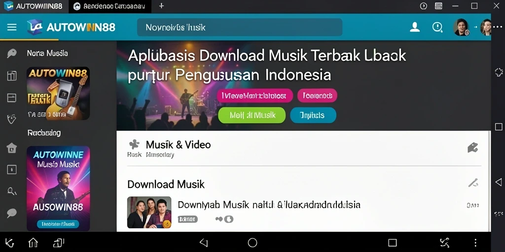 Tampilan antarmuka aplikasi AUTOWIN88 untuk Download Musik yang menarik.
