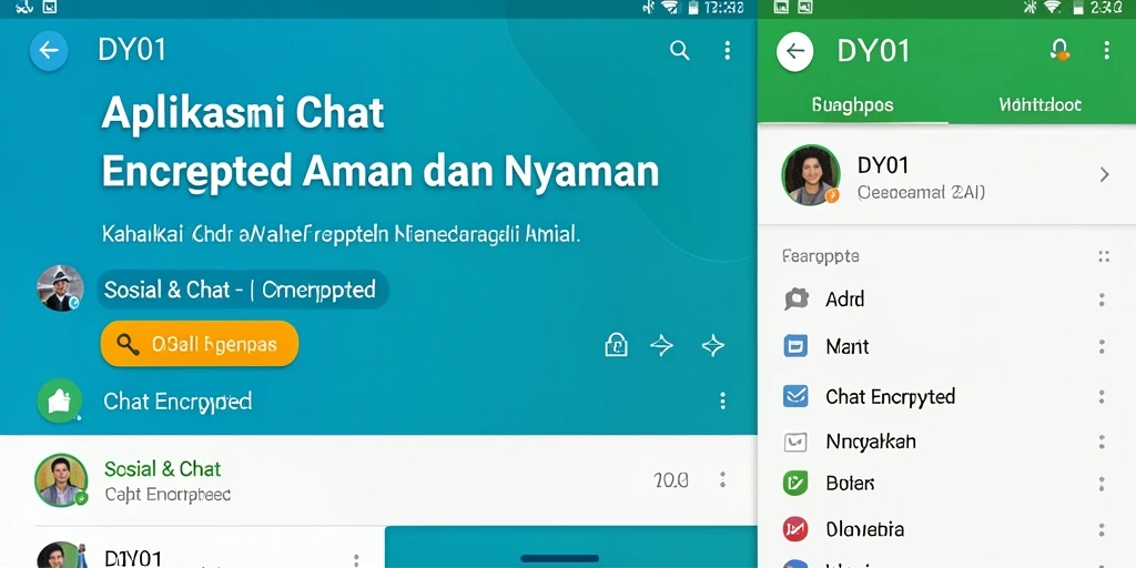 Antarmuka DY01 yang modern dan menarik untuk chatting aman.