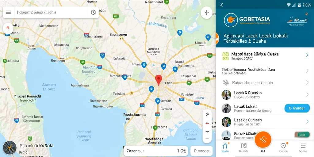 Tampilan antarmuka GOBETASIA yang modern dan user-friendly untuk lacak lokasi.
