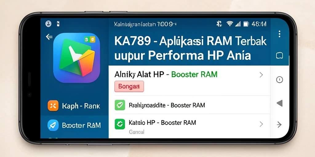 Tampilan antarmuka KA789 yang user-friendly untuk pembersihan RAM.