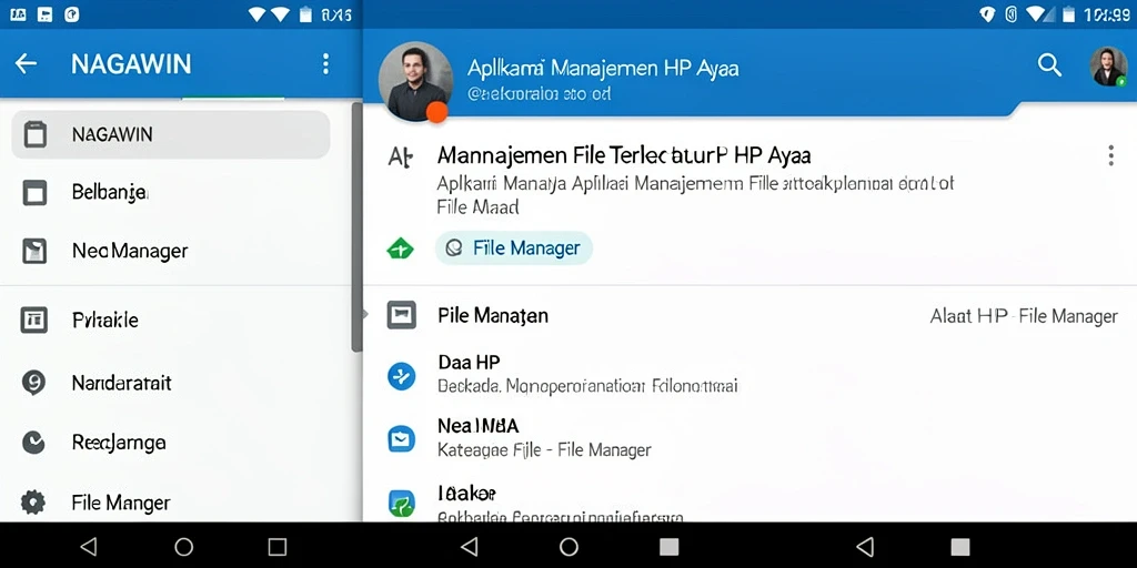 Tampilan antarmuka aplikasi NAGAWIN untuk manajemen file yang mudah dan efisien.