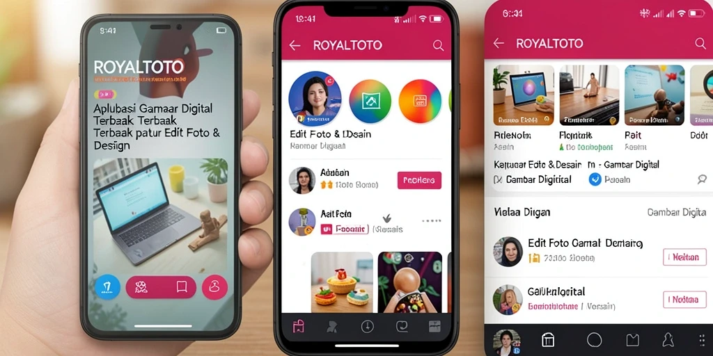 Antarmuka aplikasi ROYALTOTO yang bersih dan fungsional untuk Gambar Digital.