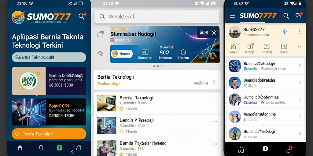 Tampilan antarmuka aplikasi SUMO777 yang modern dan fungsional.