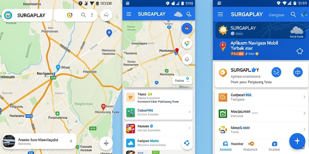 Antarmuka SURGAPLAY yang intuitif untuk navigasi mobil.