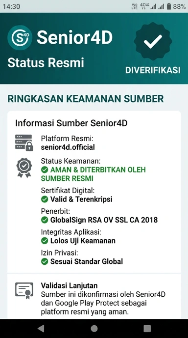 Halaman Resmi senior4d untuk Pengguna Android