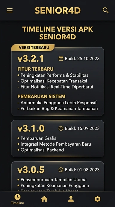 Riwayat Versi Aplikasi senior4d Terbaru untuk Android